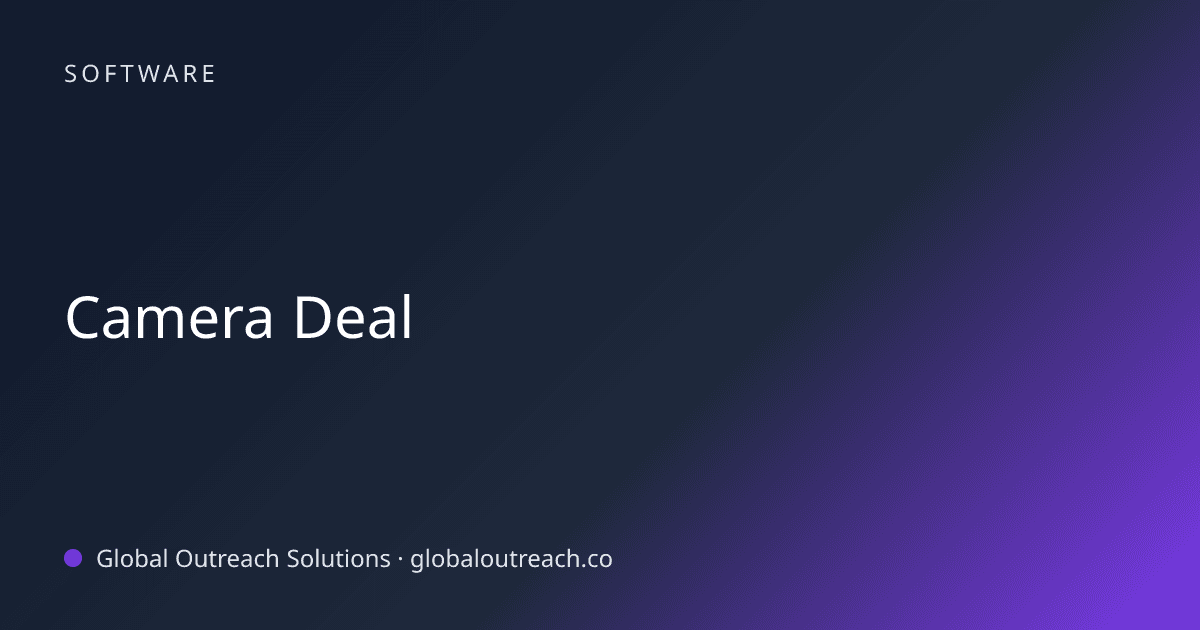 Blog article cover image: "Camera Deal" in Software