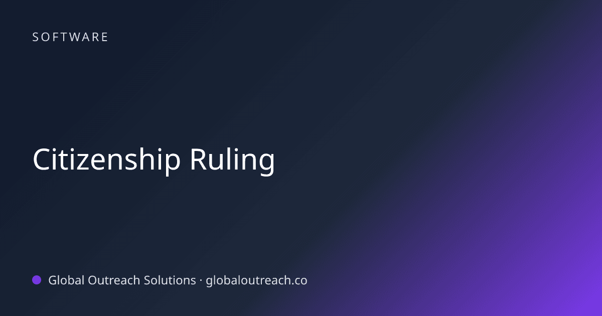 Blog article cover image: "Citizenship Ruling" in Software