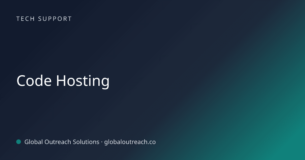 Blog article cover image: "Code Hosting" in Tech Support