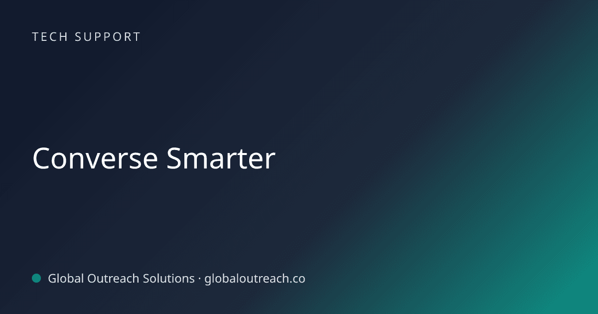 Blog article cover image: "Converse Smarter" in Tech Support