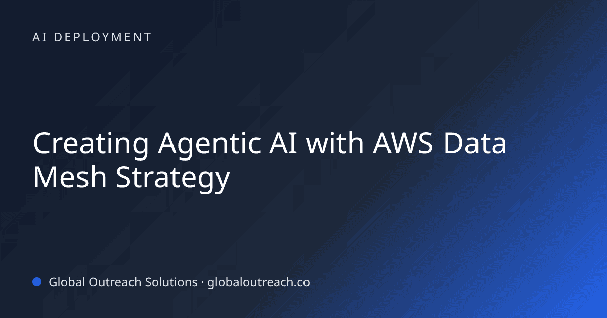 Blog article cover image: "Creating Agentic AI with AWS Data Mesh Strategy" in AI Deployment