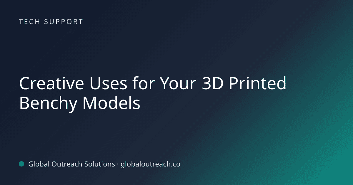 Blog article cover image: "Creative Uses for Your 3D Printed Benchy Models" in Tech Support
