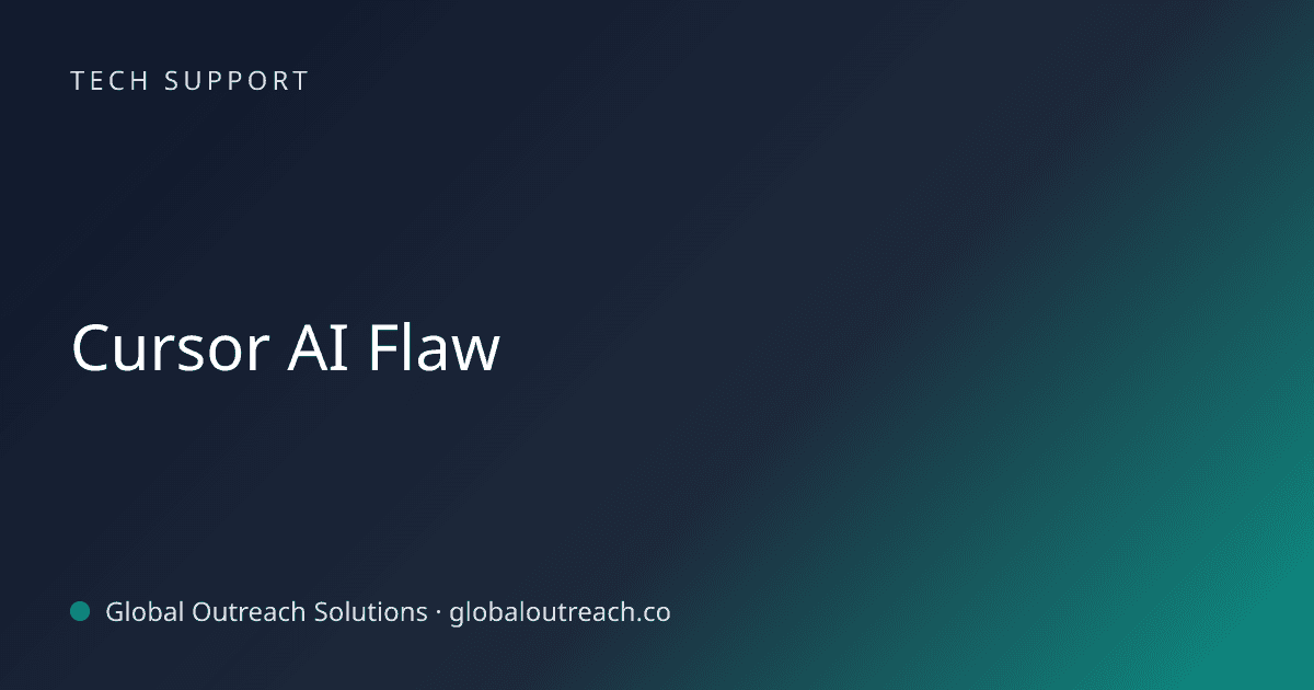 Blog article cover image: "Cursor AI Flaw" in Tech Support