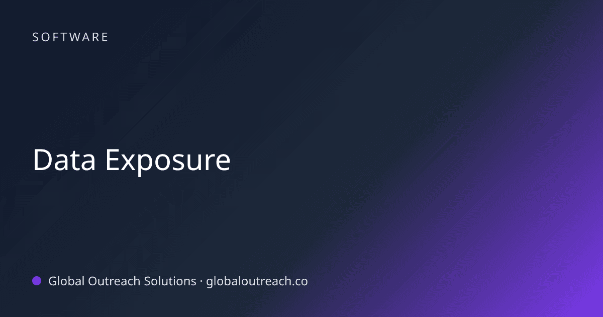 Illustrated cover image for the Software article "Data Exposure" on Global Outreach Solutions blog