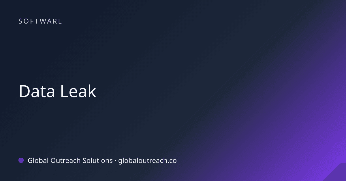 Blog article cover image: "Data Leak" in Software