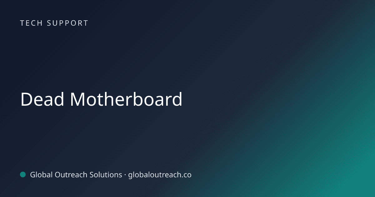 Related article cover image: "Dead Motherboard" (Tech Support)