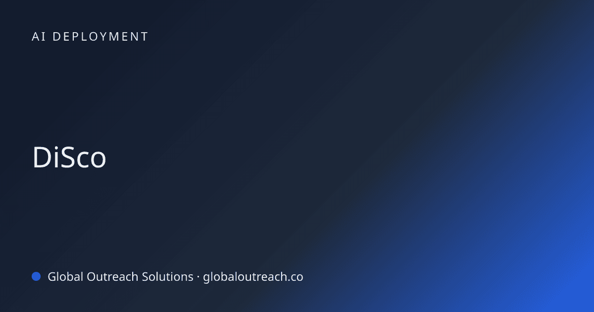 Blog article cover image: "DiSco" in AI Deployment