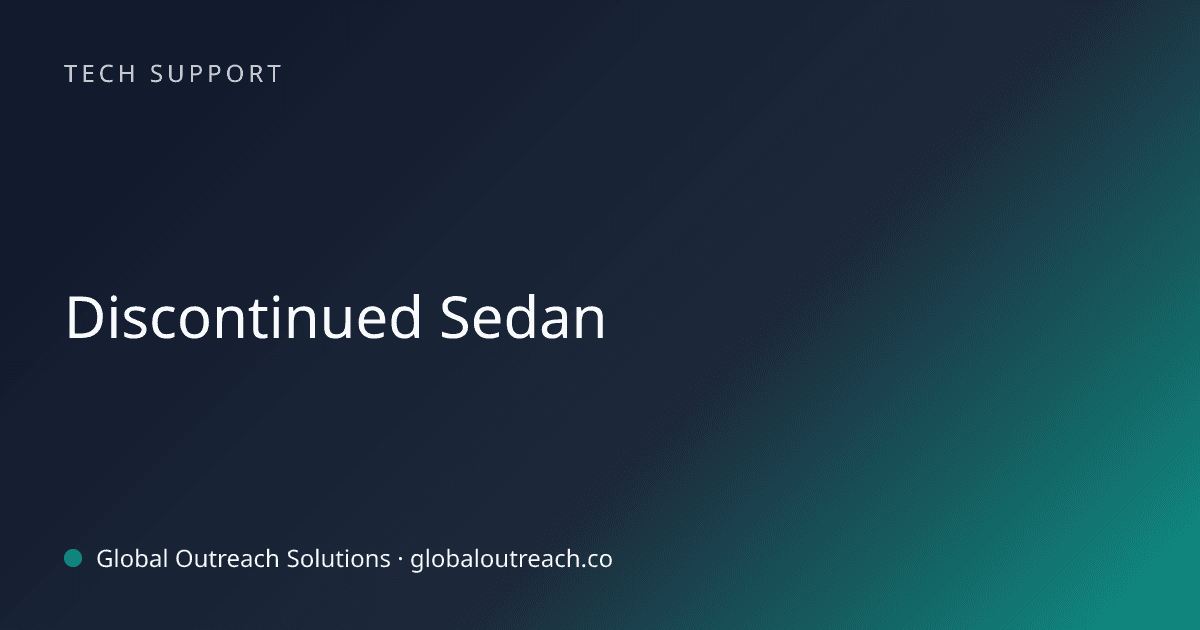 Blog article cover image: "Discontinued Sedan" in Tech Support
