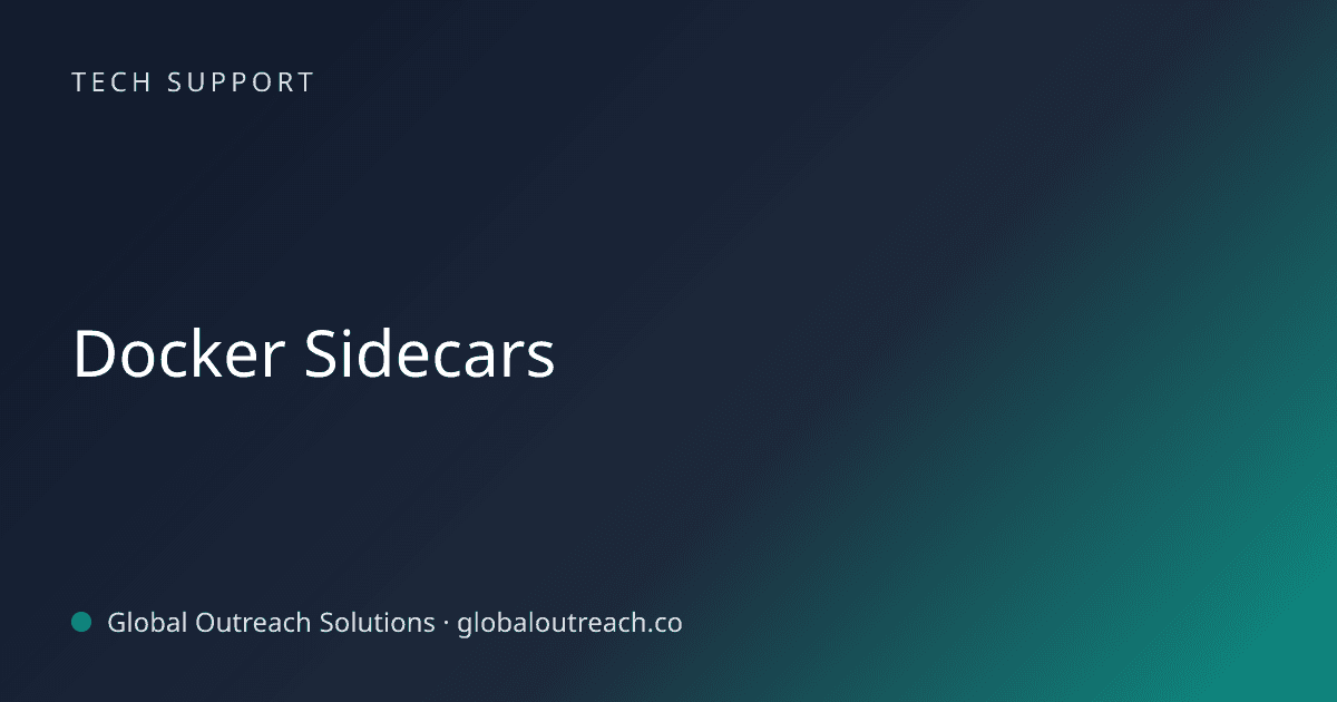 Blog article cover image: "Docker Sidecars" in Tech Support