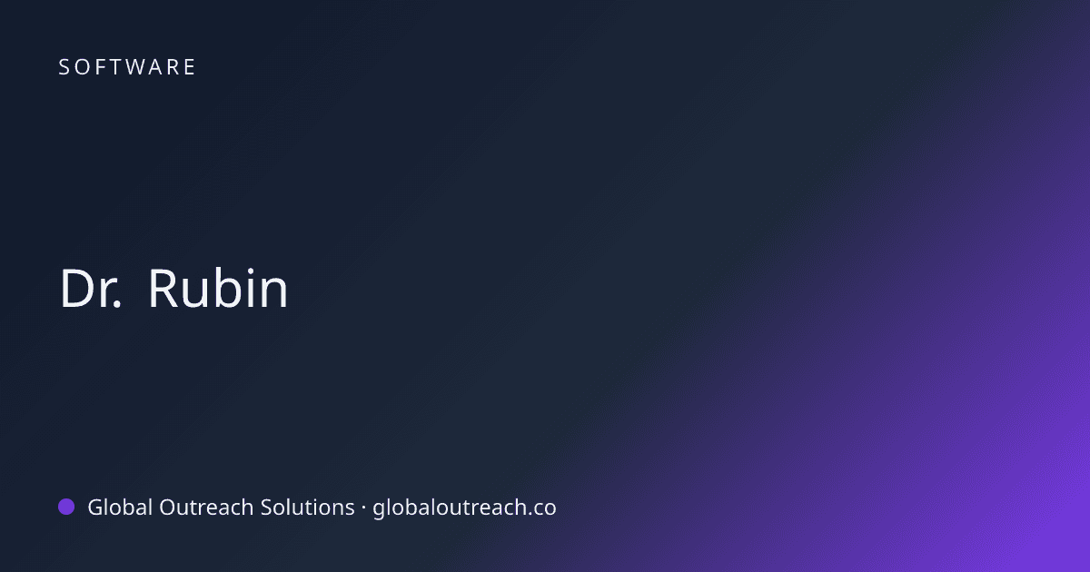 Blog article cover image: "Dr. Rubin" in Software