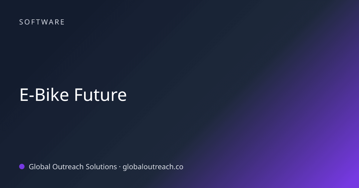 Blog article cover image: "E-Bike Future" in Software