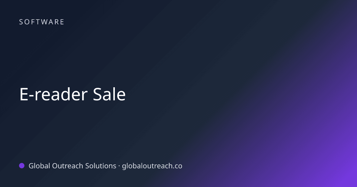 Blog article cover image: "E-reader Sale" in Software