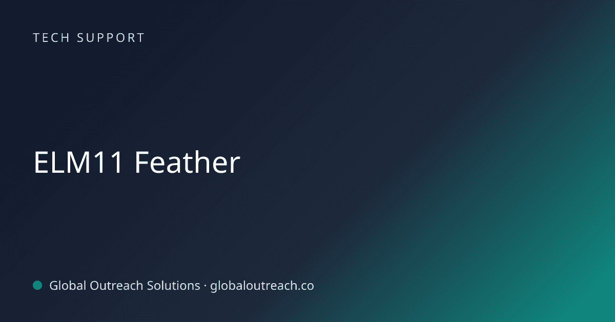 Blog article cover image: "ELM11 Feather" in Tech Support