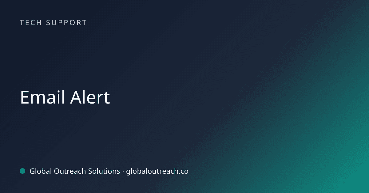 Blog article cover image: "Email Alert" in Tech Support