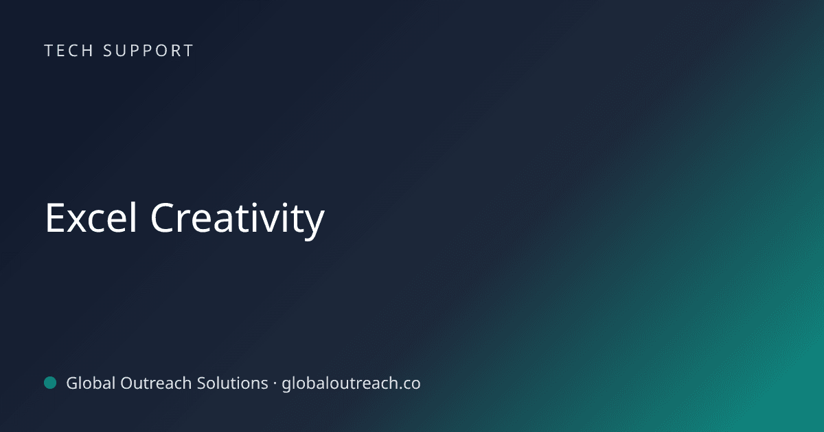 Blog article cover image: "Excel Creativity" in Tech Support