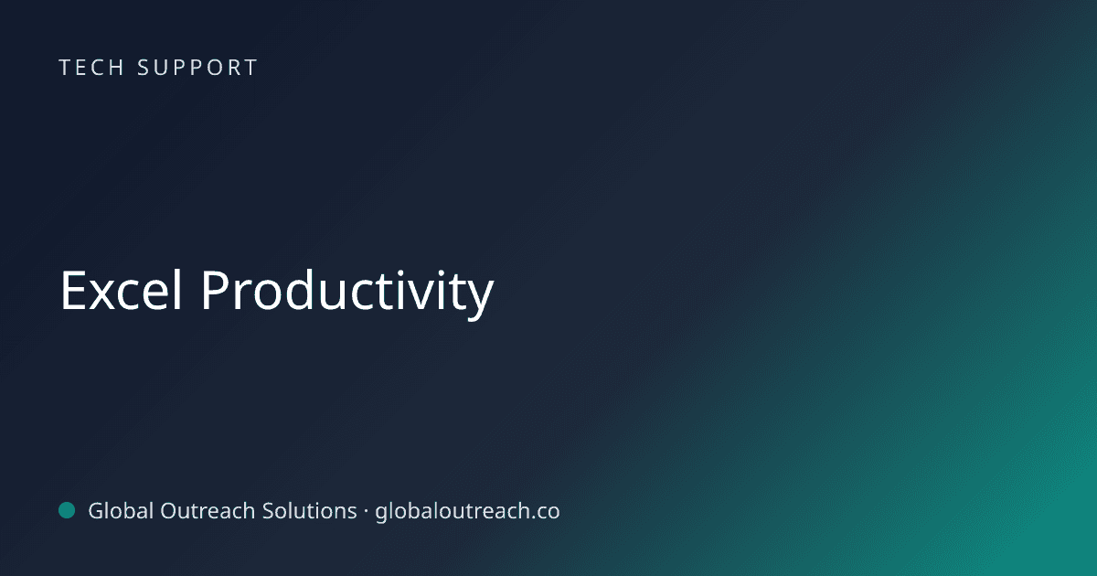 Related article cover image: "Excel Productivity" (Tech Support)