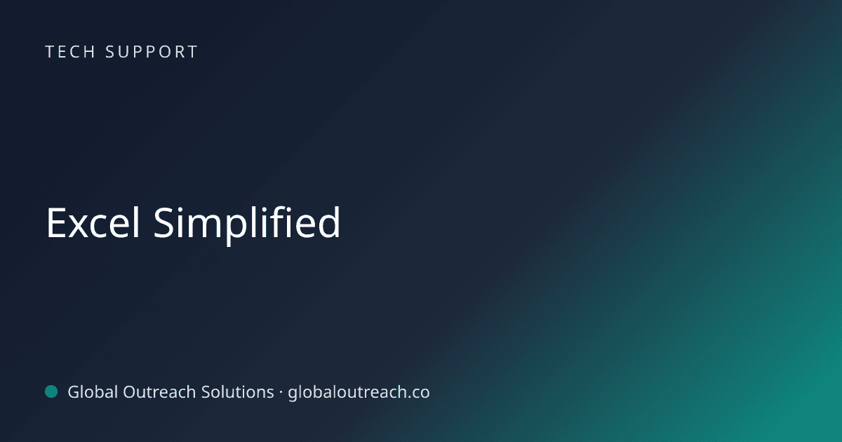 Blog article cover image: "Excel Simplified" in Tech Support