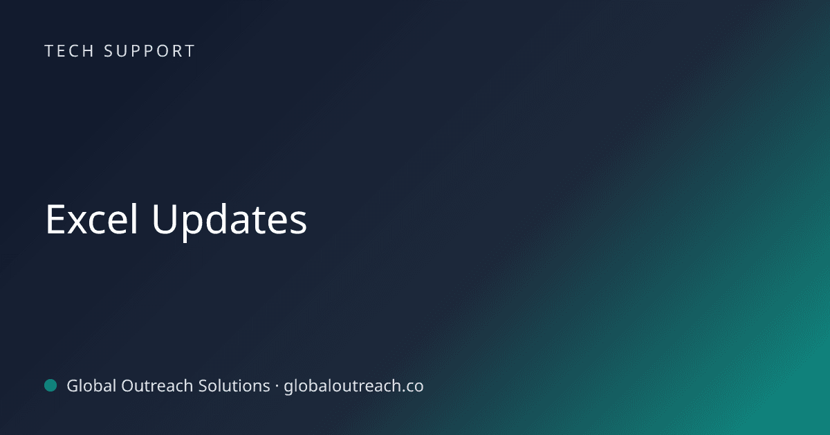 Related article cover image: "Excel Updates" (Tech Support)