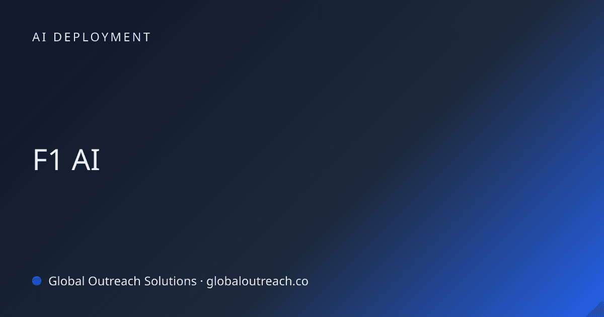 Illustrated cover image for the AI Deployment article "F1 AI" on Global Outreach Solutions blog