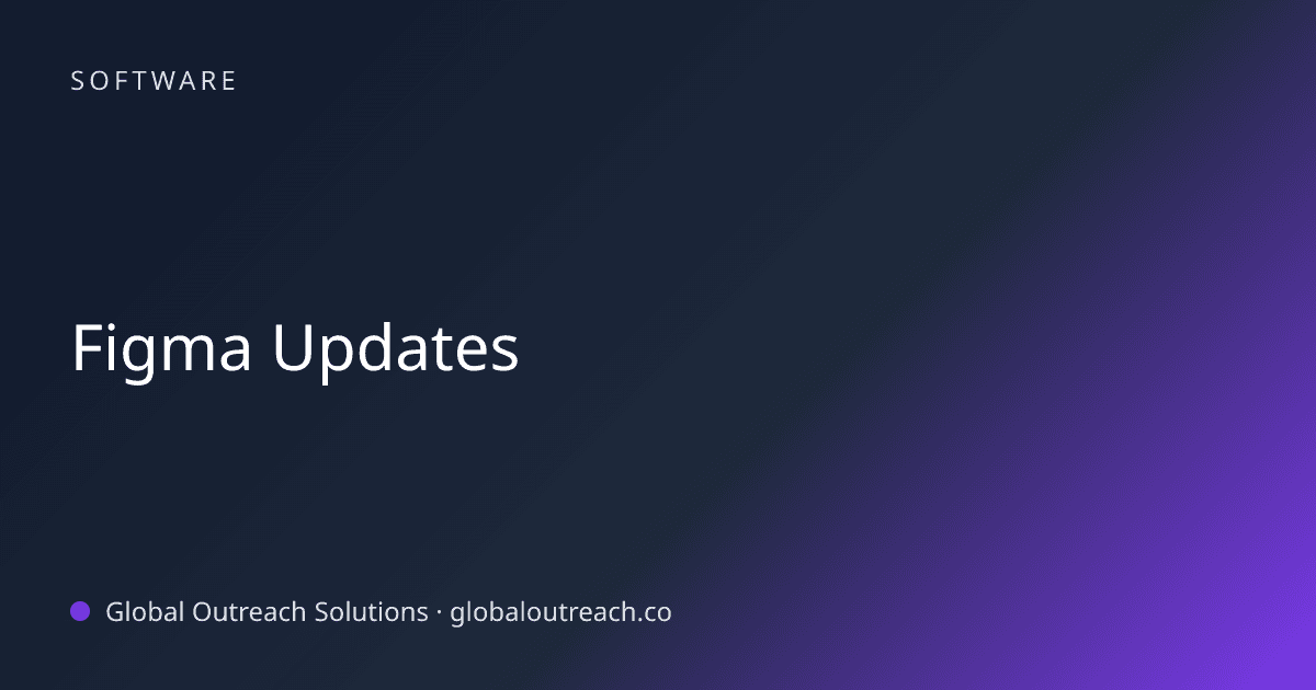 Illustrated cover image for the Software article "Figma Updates" on Global Outreach Solutions blog