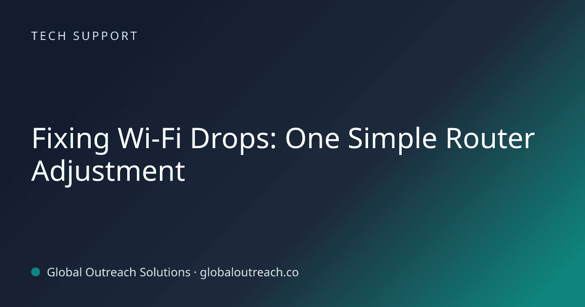 Related article cover image: "Fixing Wi-Fi Drops: One Simple Router Adjustment" (Tech Support)