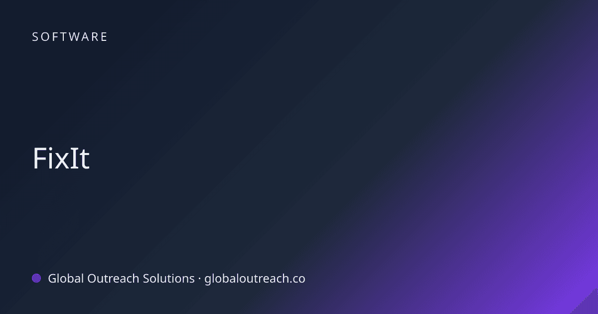 Blog article cover image: "FixIt" in Software