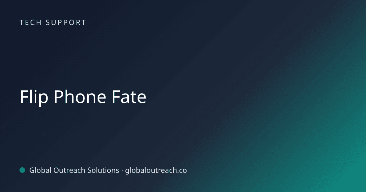 Blog article cover image: "Flip Phone Fate" in Tech Support