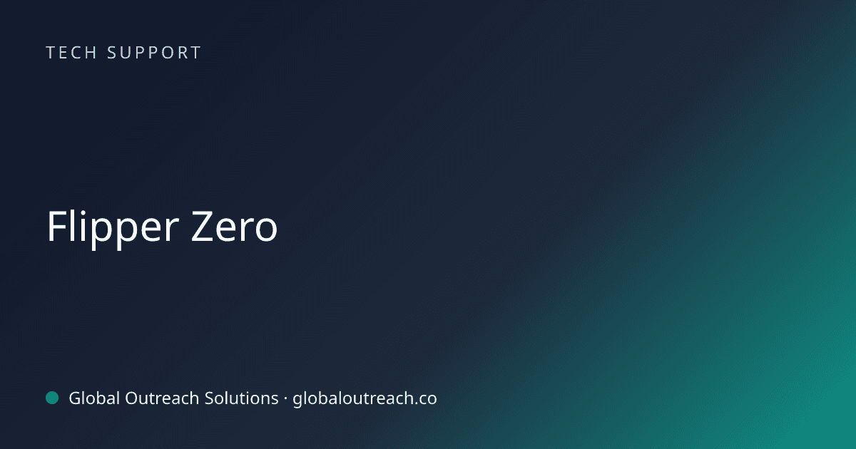 Blog article cover image: "Flipper Zero" in Tech Support