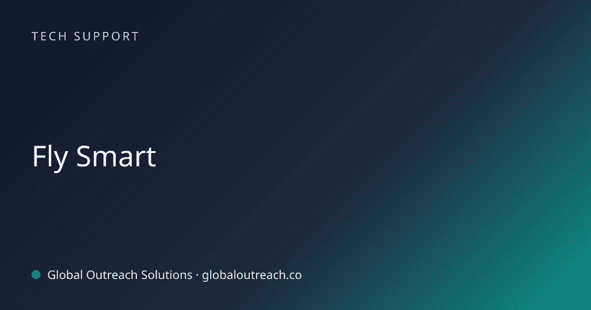 Blog article cover image: "Fly Smart" in Tech Support