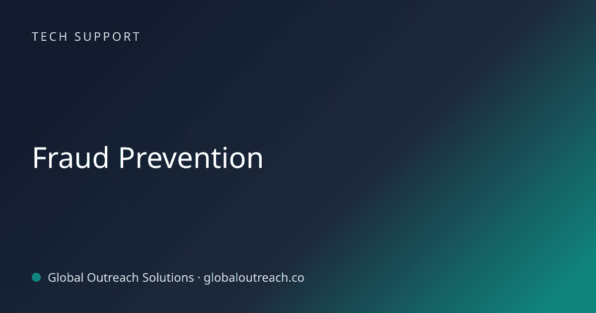 Blog article cover image: "Fraud Prevention" in Tech Support