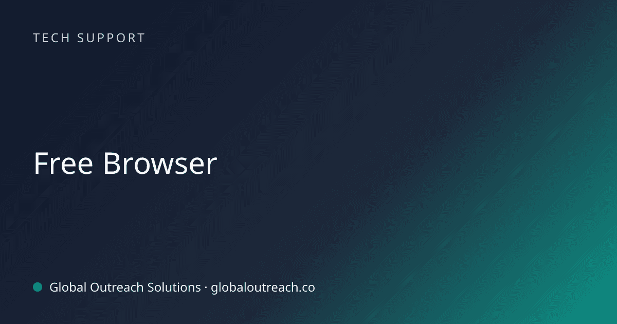 Blog article cover image: "Free Browser" in Tech Support
