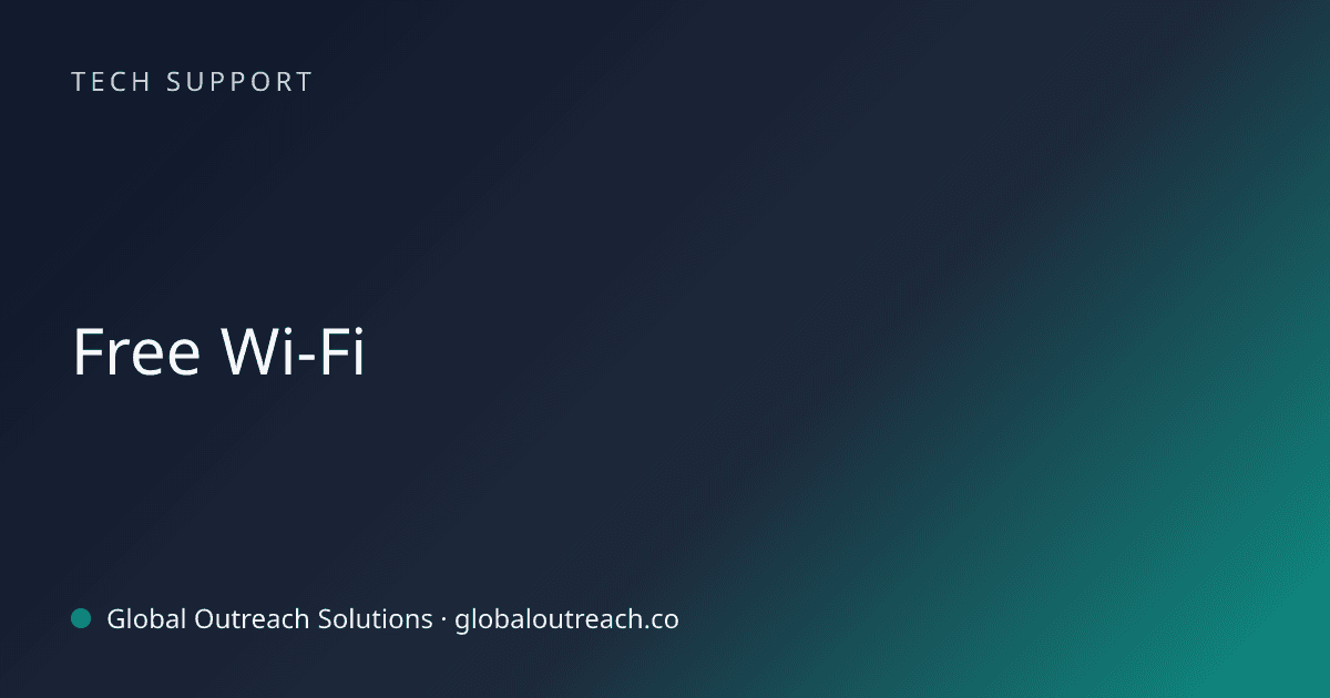 Blog article cover image: "Free Wi-Fi" in Tech Support