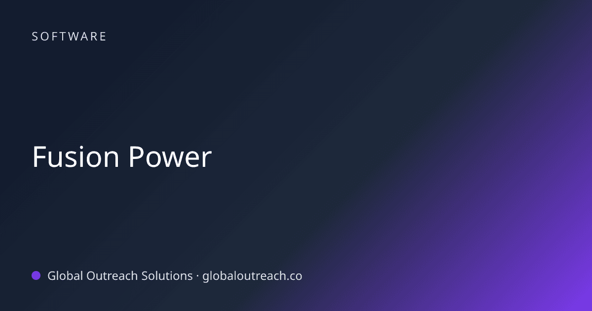 Blog article cover image: "Fusion Power" in Software