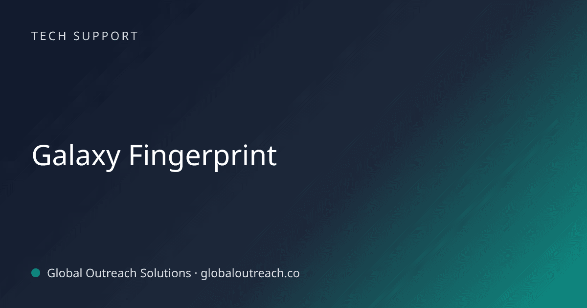 Related article cover image: "Galaxy Fingerprint" (Tech Support)