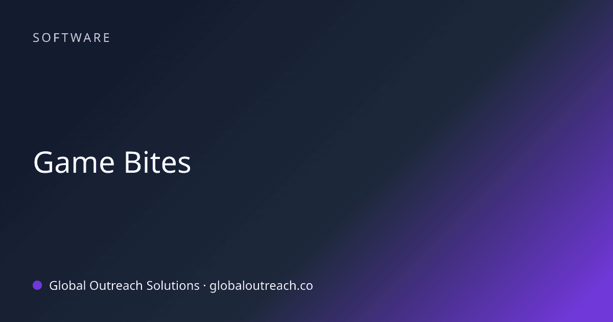 Blog article cover image: "Game Bites" in Software