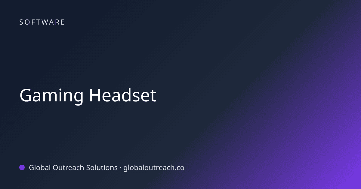 Blog article cover image: "Gaming Headset" in Software