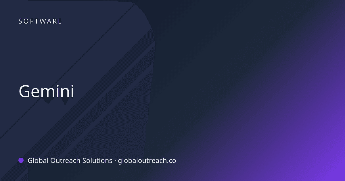 Illustrated cover image for the Software article "Gemini" on Global Outreach Solutions blog