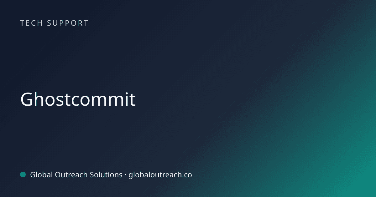 Blog article cover image: "Ghostcommit" in Tech Support