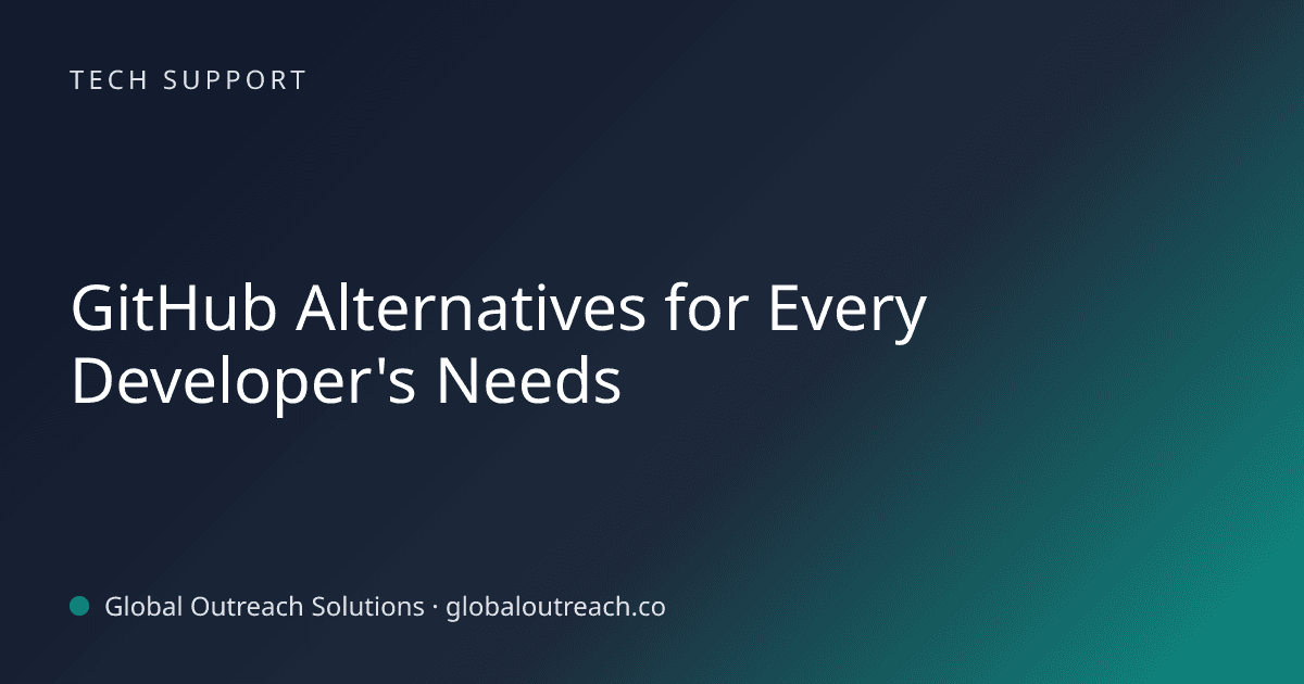 Related article cover image: "GitHub Alternatives for Every Developer's Needs" (Tech Support)