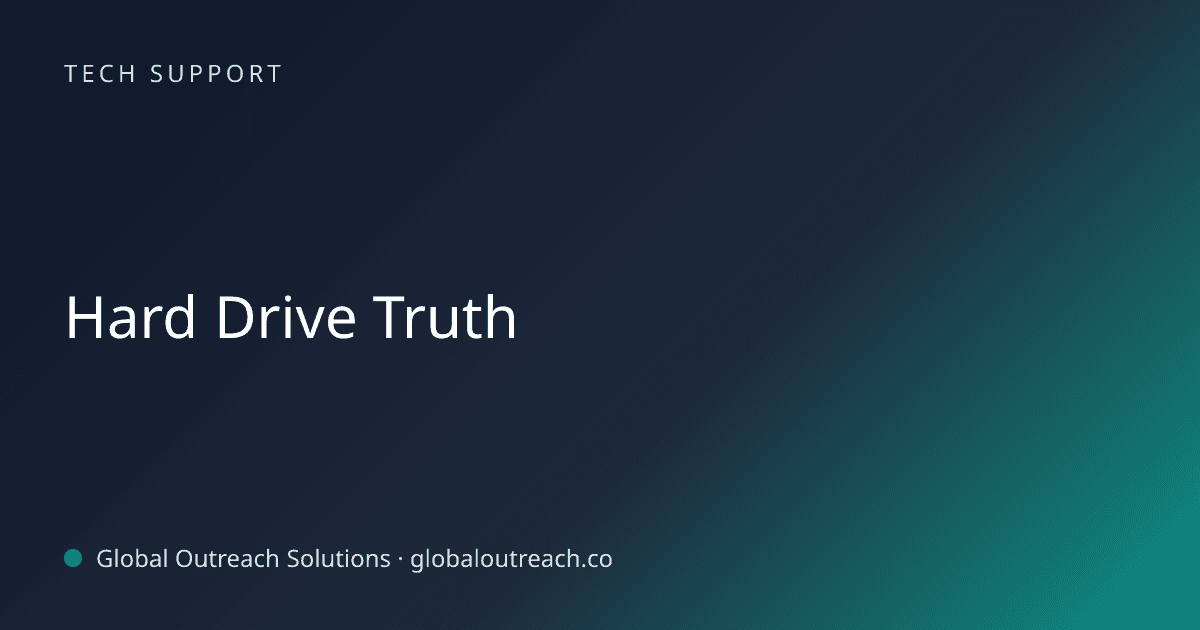 Related article cover image: "Hard Drive Truth" (Tech Support)