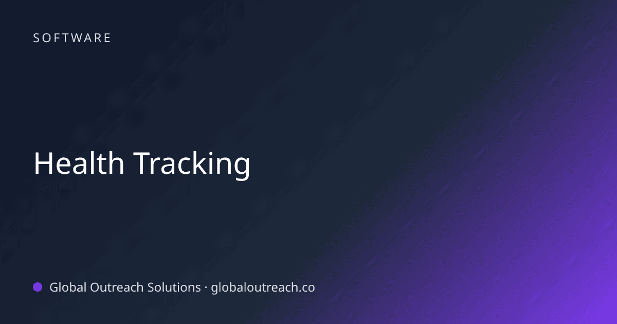 Blog article cover image: "Health Tracking" in Software