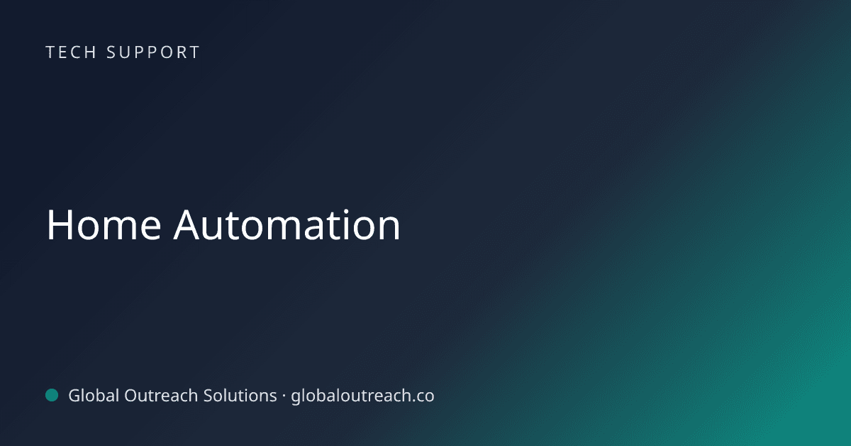 Blog article cover image: "Home Automation" in Tech Support