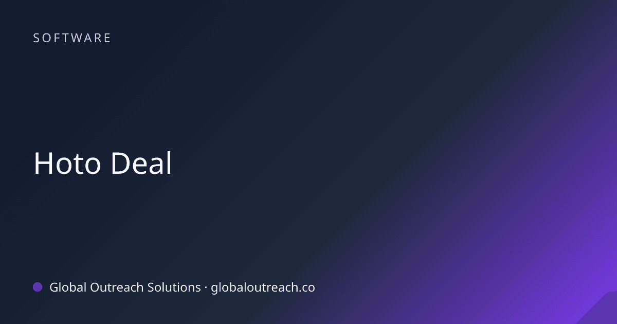 Blog article cover image: "Hoto Deal" in Software