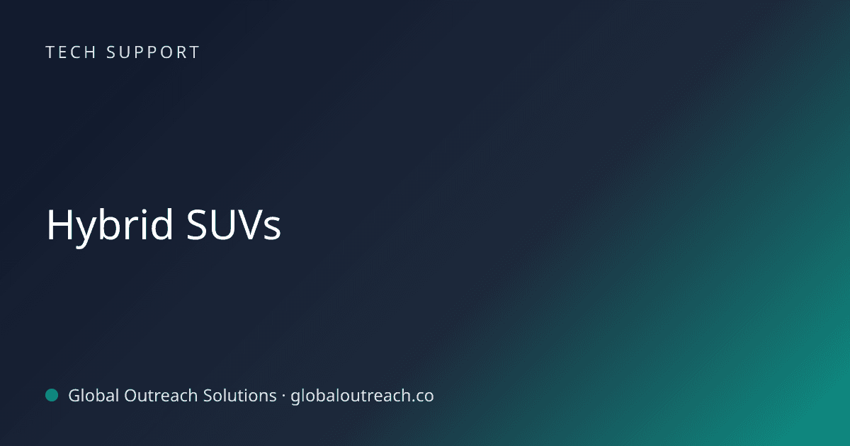 Blog article cover image: "Hybrid SUVs" in Tech Support