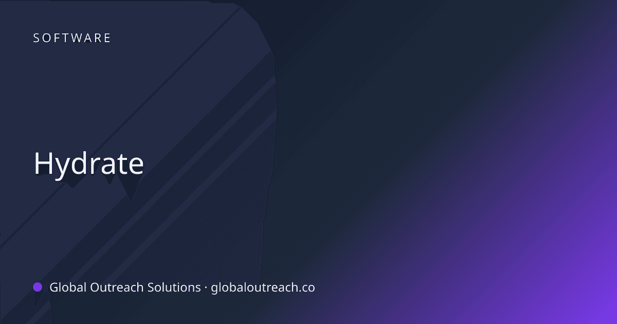 Blog article cover image: "Hydrate" in Software