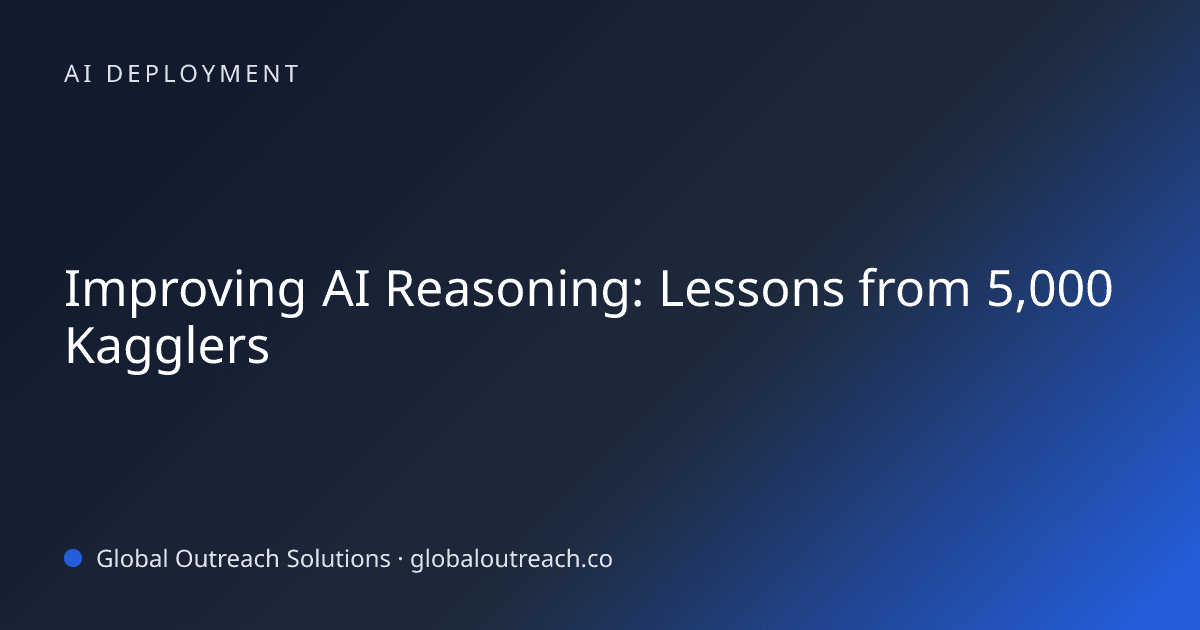 Blog article cover image: "Improving AI Reasoning: Lessons from 5,000 Kagglers" in AI Deployment