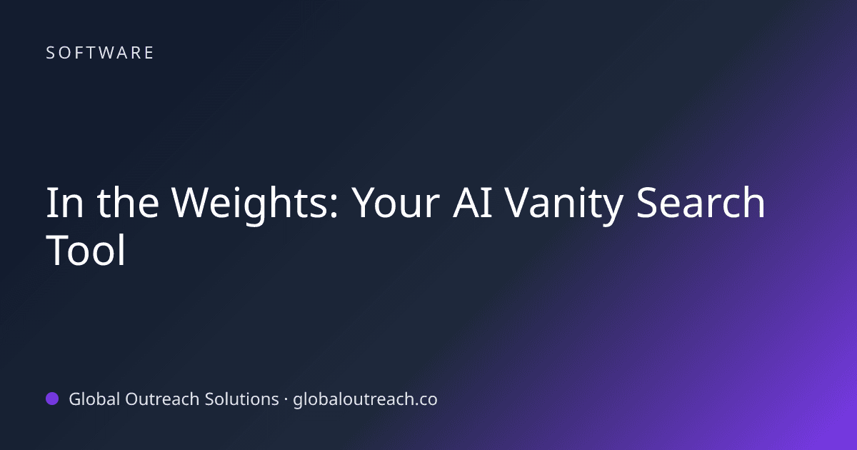 In the Weights: Your AI Vanity Search Tool