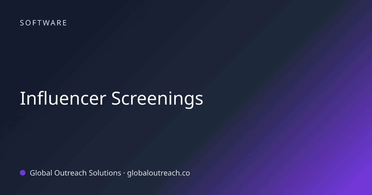 Blog article cover image: "Influencer Screenings" in Software