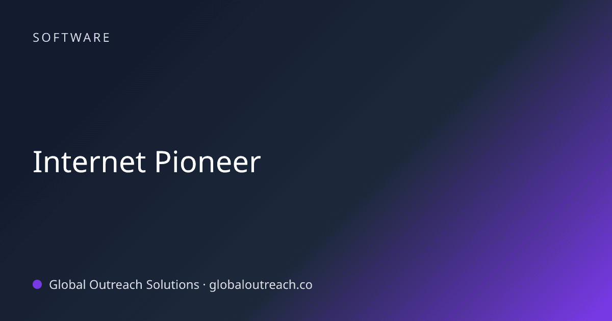 Blog article cover image: "Internet Pioneer" in Software