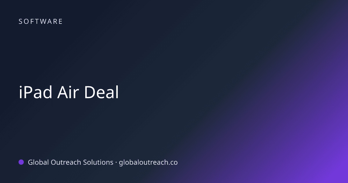 Blog article cover image: "iPad Air Deal" in Software